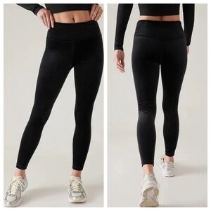 Athleta elation high rise velvet tights leggings black 47240